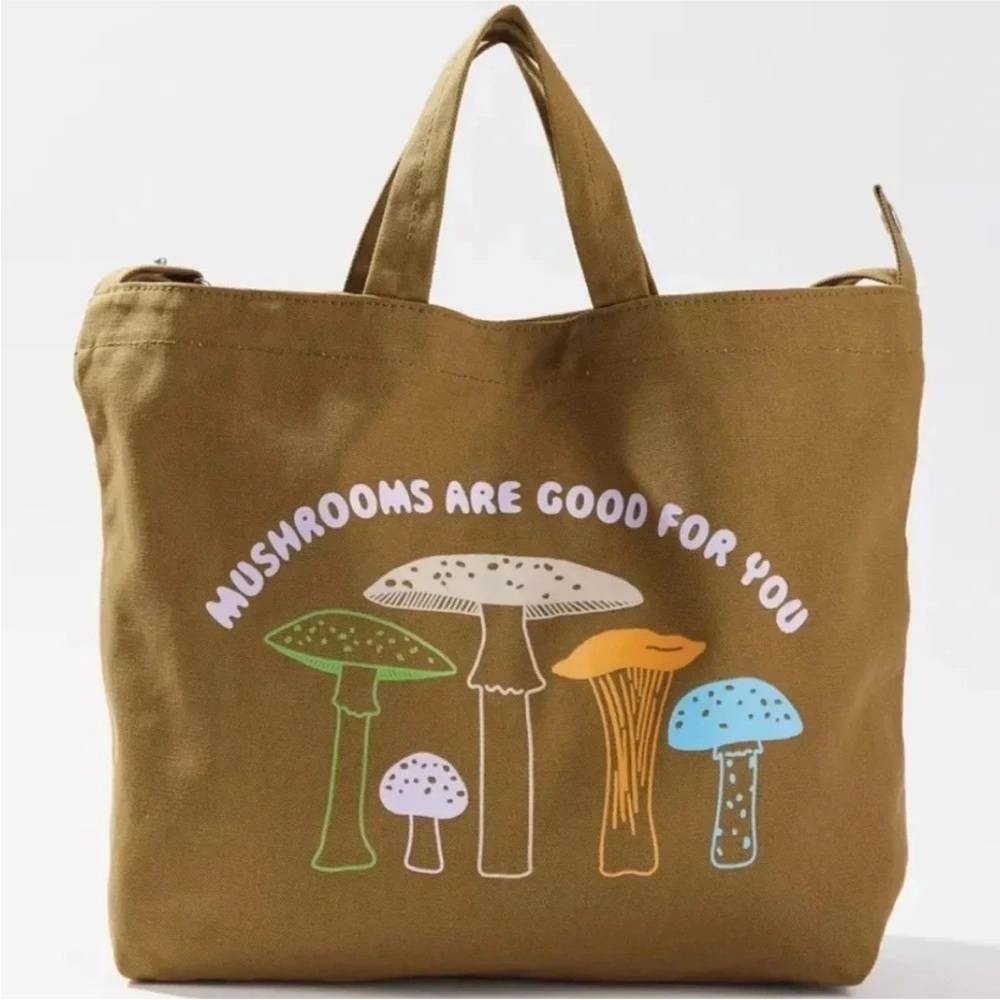 NWT Baggu Urban Outfitters Exclusive Mushrooms Horizontal Duck Bag